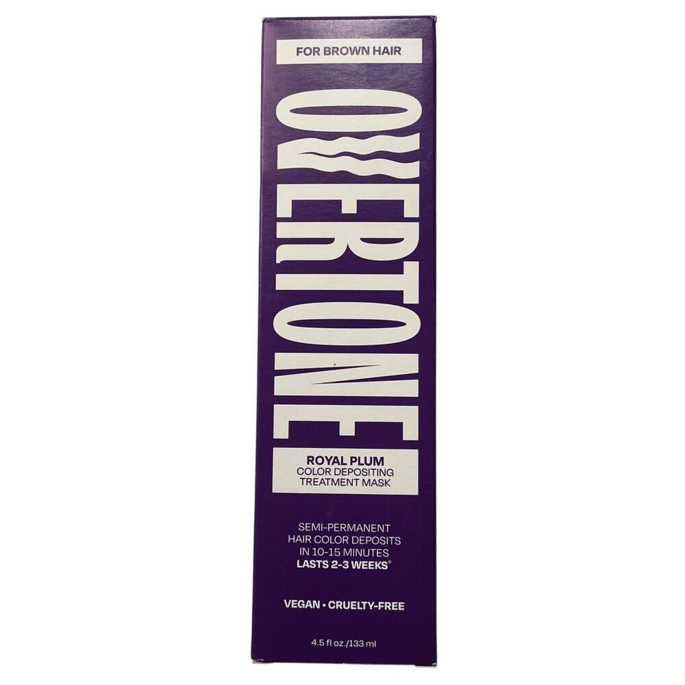 Overtone Royal Plum Color Depositing Treatment Mask For Brown Hair 4.5 Fl Oz